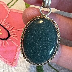 Green Jasper/Sterling Pendant